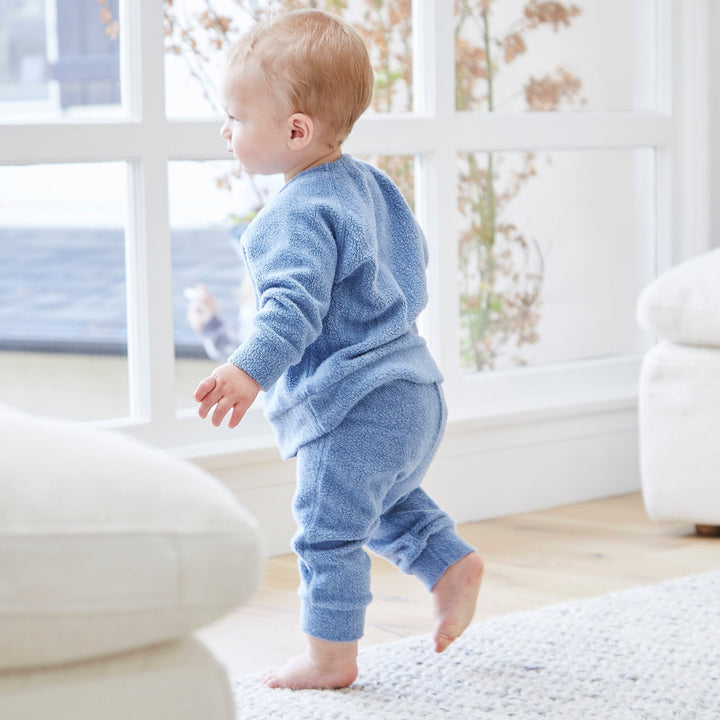 Kid 3/4 Length Oversized Fluffy Sherpa Sweatshirt and Jogger
