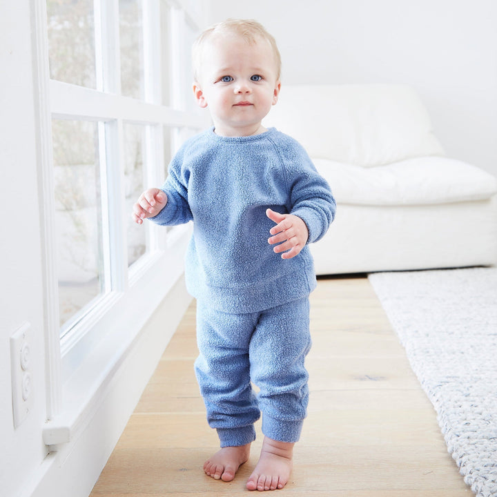 Kid 3/4 Length Oversized Fluffy Sherpa Sweatshirt and Jogger