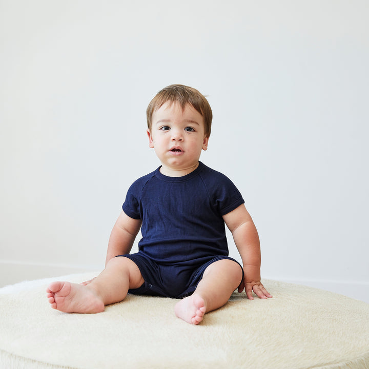 Garment Dye Ribbed Shortall Onesie