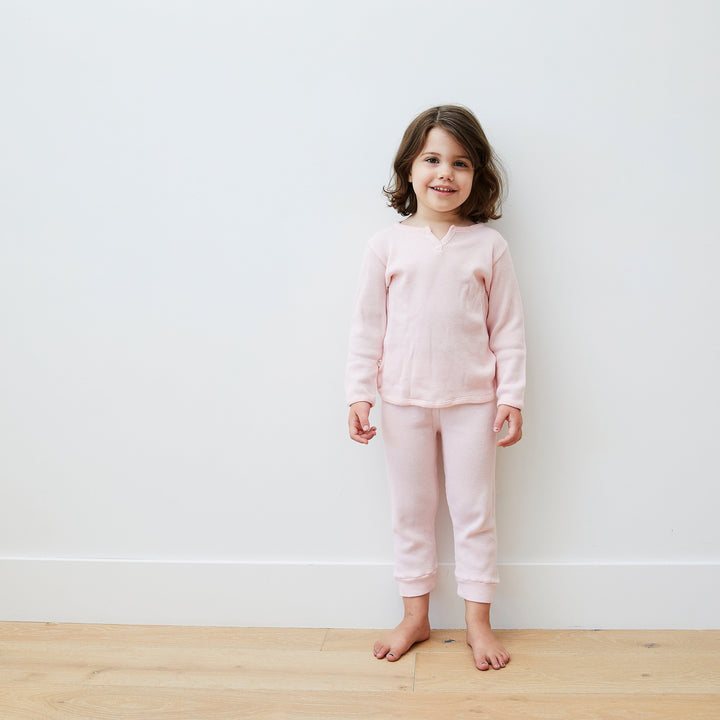 Garment Dyed Eco-Thermal Henley Tee and Legging Sets