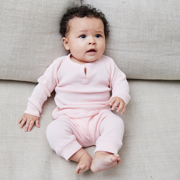 Garment Dyed Eco-Thermal Henley Tee and Legging Sets