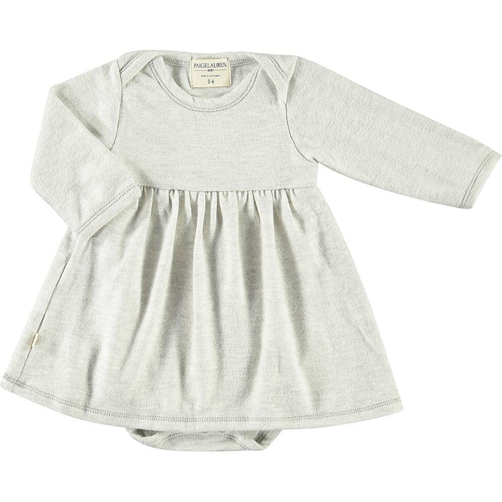 Baby Eco Hacci Lap Tee Heathered Oatmeal L/S Dress W/Bodysuit-Cozy