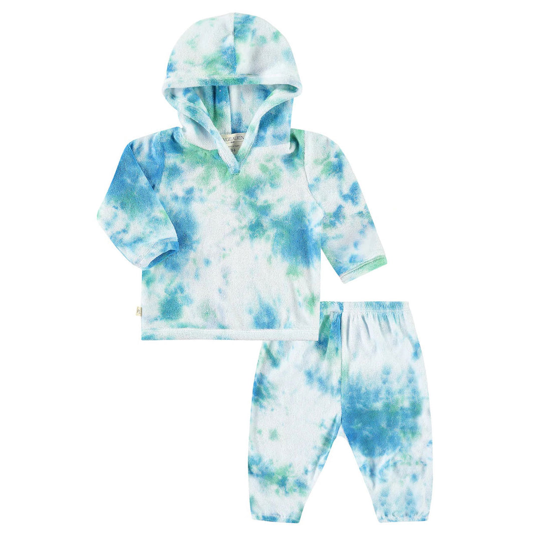 Kid Loop Terry Tie Dye Hoodie and Balloon Pant Sets