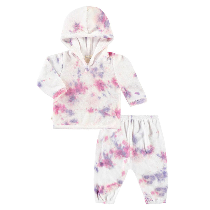 Kid Loop Terry Tie Dye Hoodie and Balloon Pant Sets
