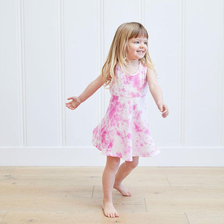 Kid Lightweight French Terry Tank Tie Dye Swing Dress