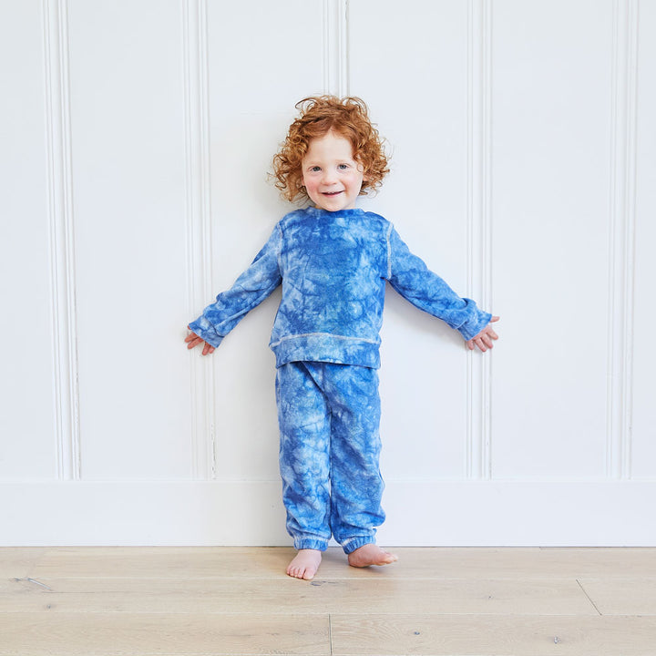 Toddler Loop Terry Marble Pullover and Pant Loungewear Set