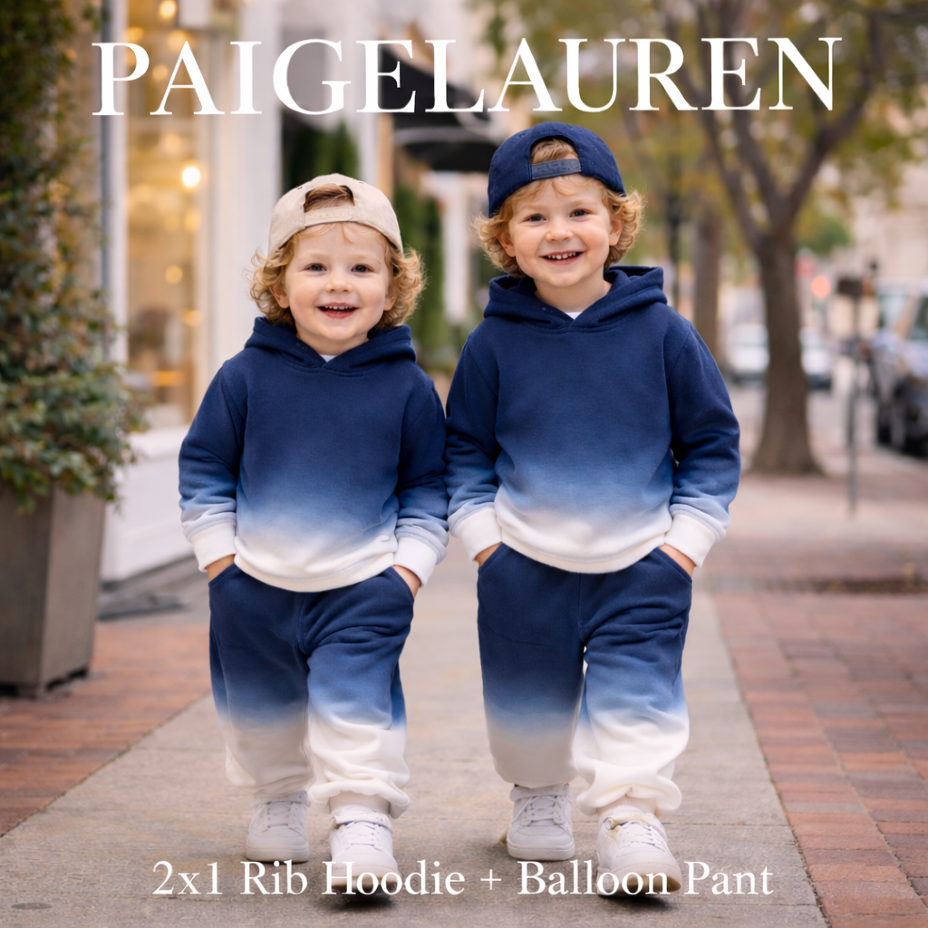 2x1 Rib Hoodie & Balloon Pant Set | 4-Way Stretch Kids Loungewear | Made in Los Angeles