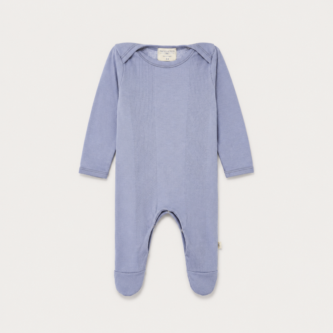Variegated Rib Lap Tee Footie Pajama