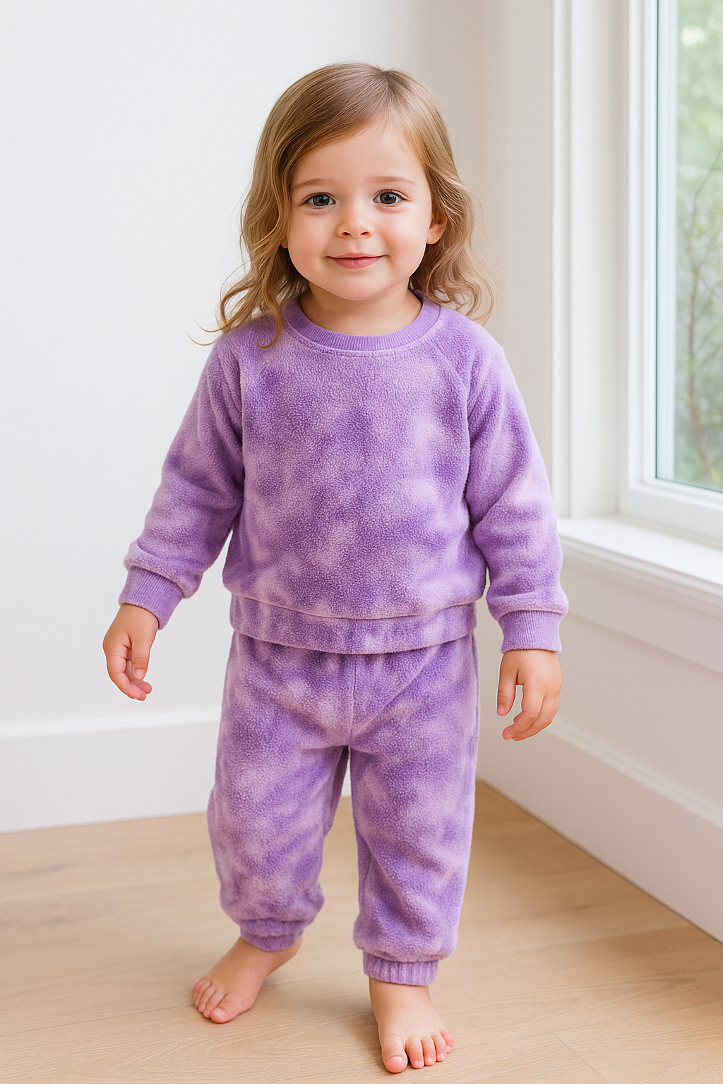 Toddler Loop Terry Marble Pullover and Pant Loungewear Set