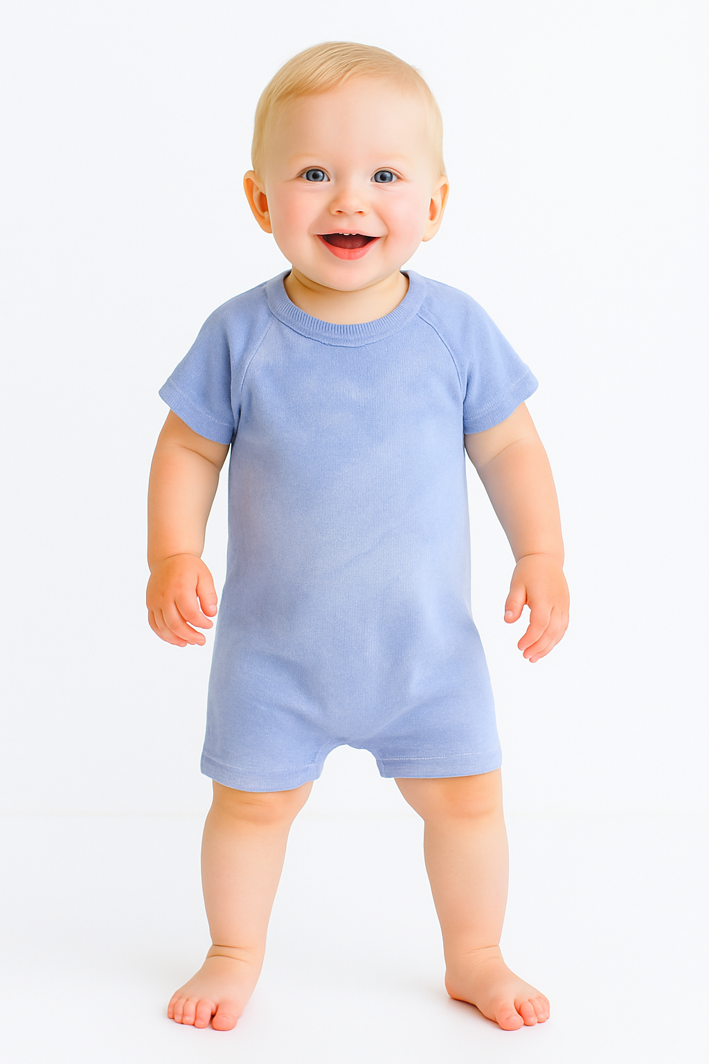 Eco Ribbed Marble Shortall Onesie