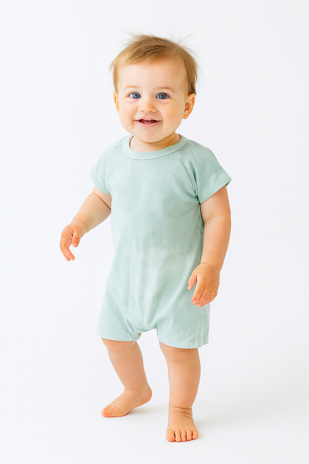 Eco Ribbed Marble Shortall Onesie