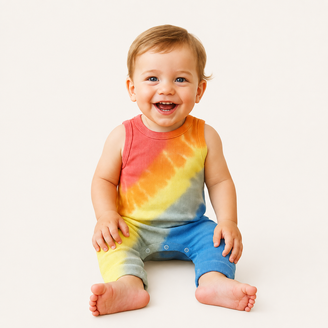 Rainbow Ribbed Tank Overall