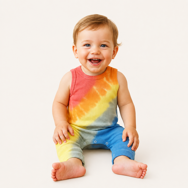Rainbow Ribbed Tank Overall