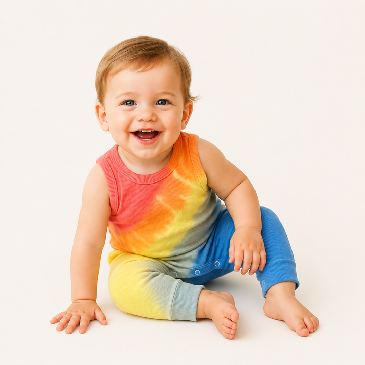Rainbow Ribbed Tank Overall