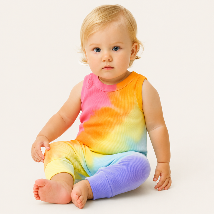 Rainbow Ribbed Tank Overall