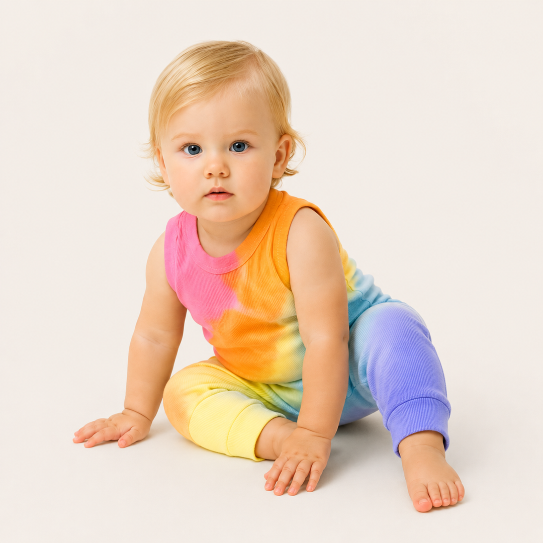 Rainbow Ribbed Tank Overall