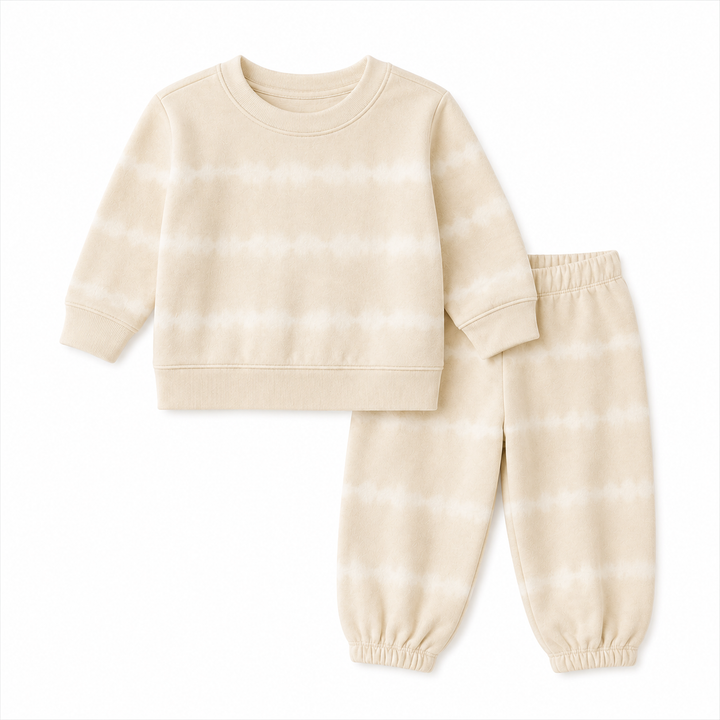 Hand Dyed Stripe Rib Pullover and Pant Set
