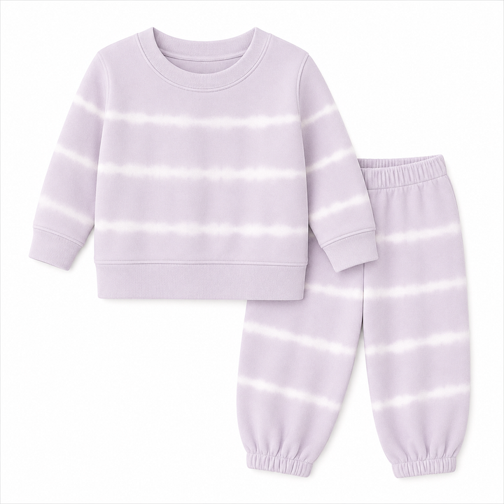 Hand Dyed Stripe Rib Pullover and Pant Set
