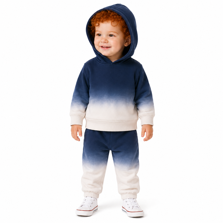 Dip Dye Ribbed Oversized Hoodie and Baggy Pant Set