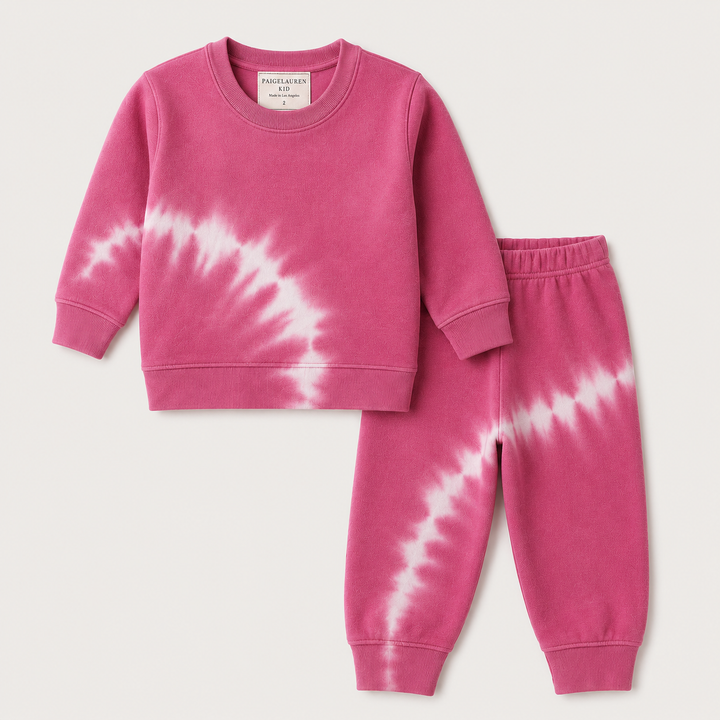Fleece Hand Dyed Sweatshirt and SweatPant Set