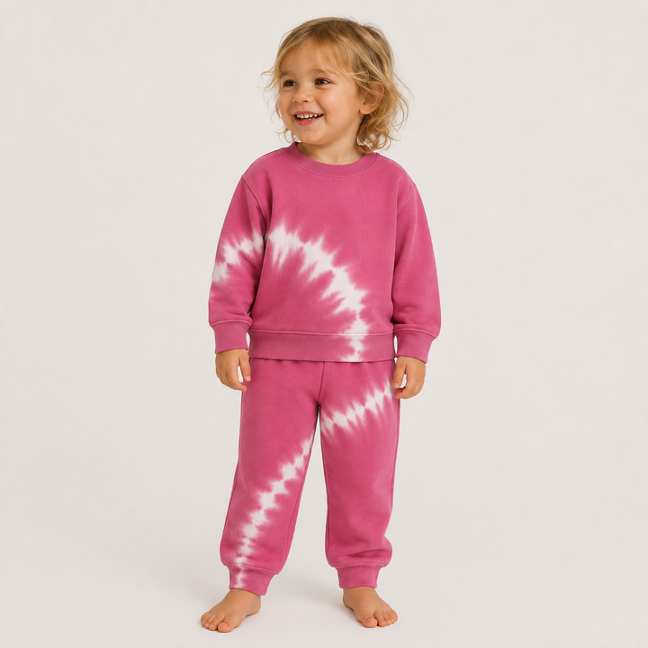 Fleece Hand Dyed Sweatshirt and SweatPant Set