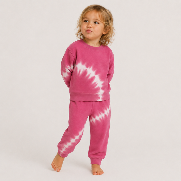 Fleece Hand Dyed Sweatshirt and SweatPant Set