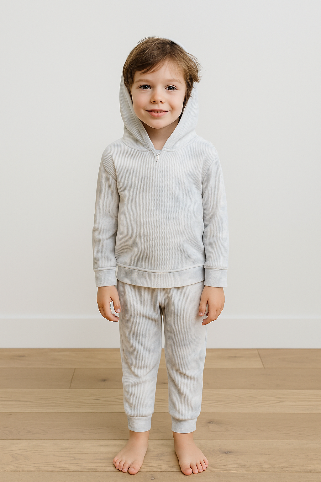 Toddler & Kid Eco-Marble Stripe Rib Hoodie and Jogger Sets