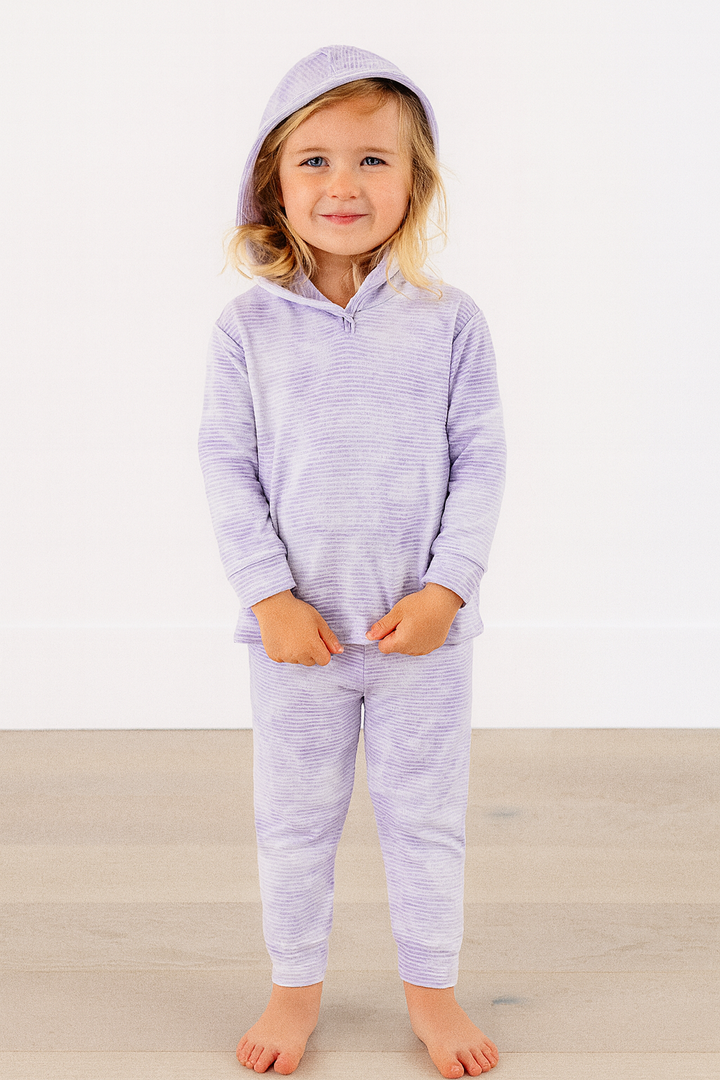 Toddler & Kid Stripe Rib Marble Hoodie and Jogger Sets