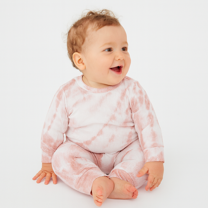 Tie Dye Rib Pullover and Pant Sets