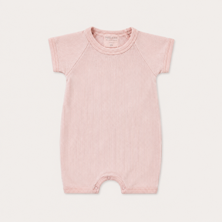 Garment Dye Ribbed Shortall Onesie