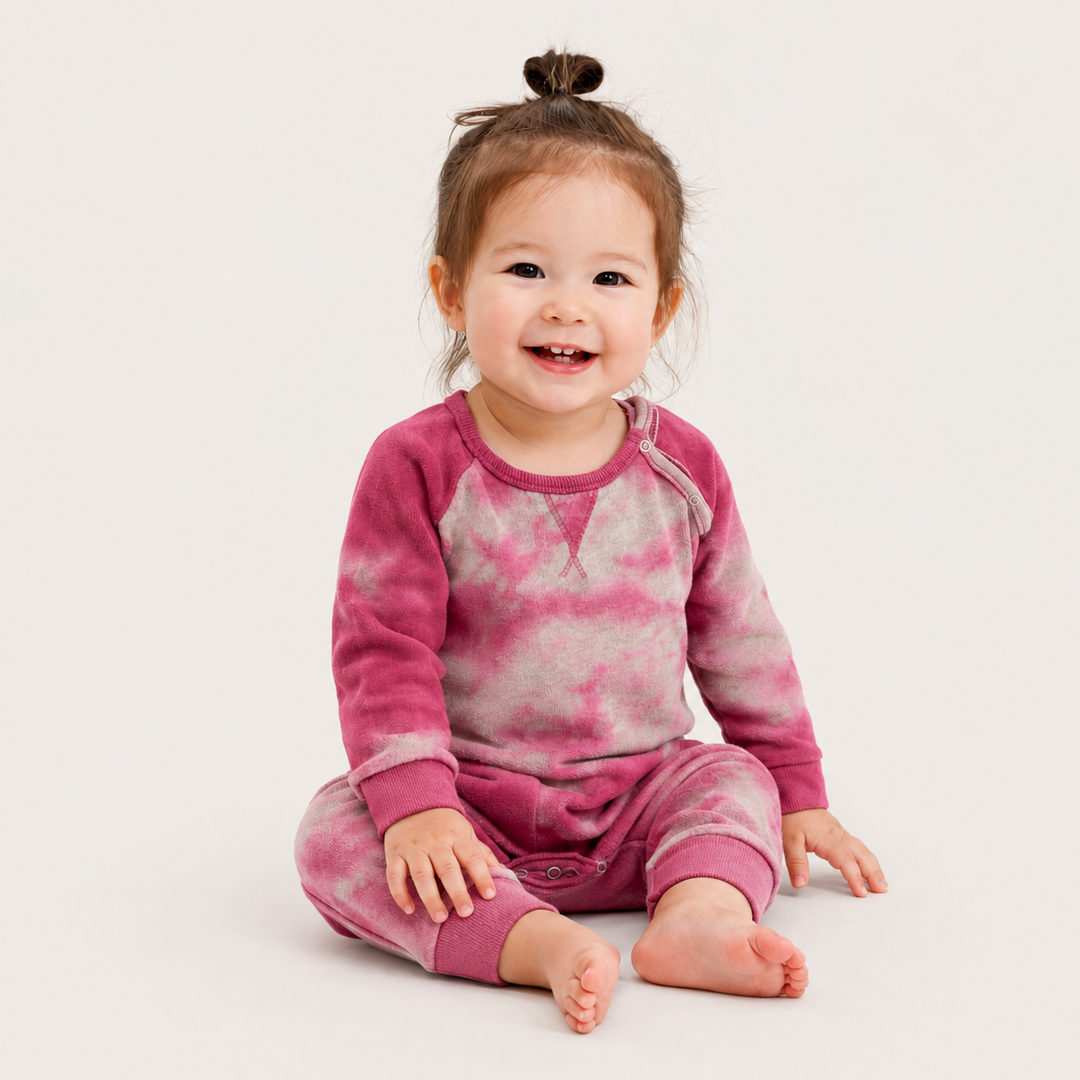 Heathered Fleece Marble Sweatshirt Romper