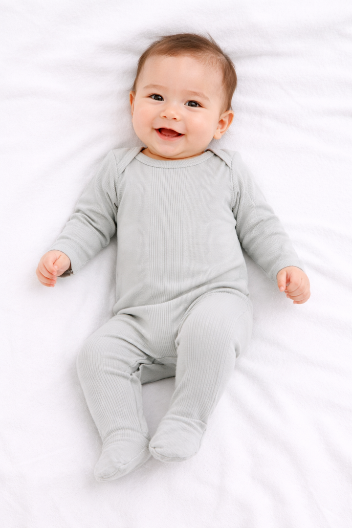 Variegated Rib Lap Tee Footie Pajama