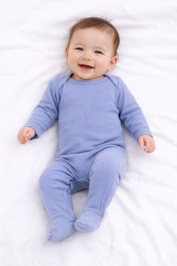 Variegated Rib Lap Tee Footie Pajama