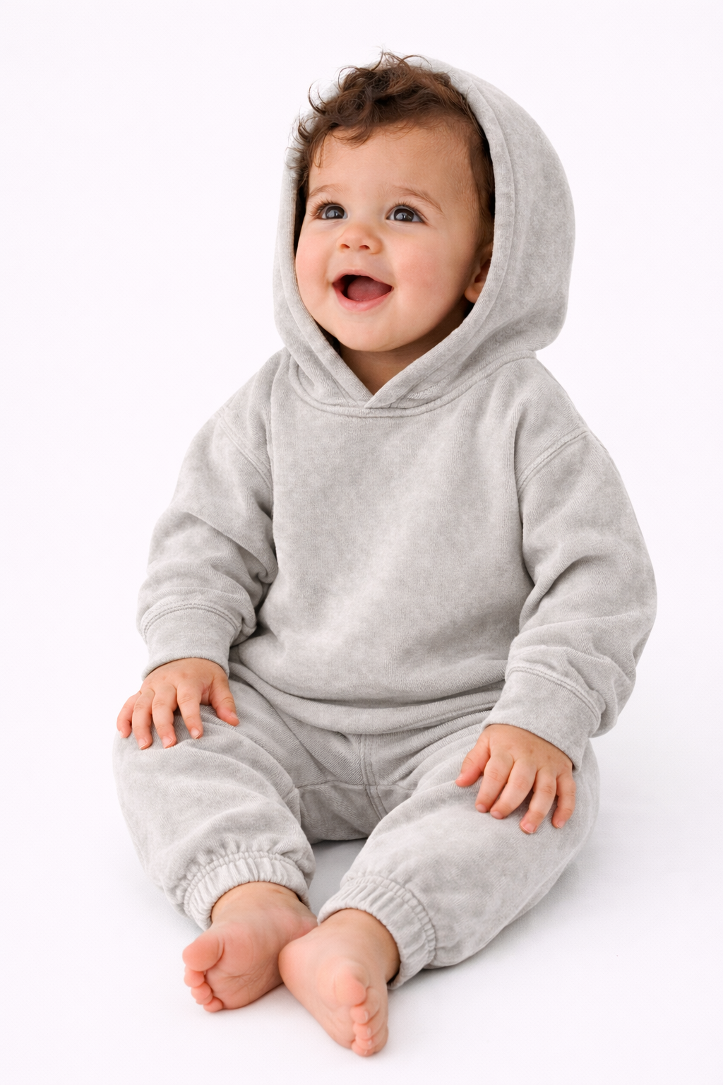 Mineral Wash Ribbed Hoodie and Baggy Pant Sets