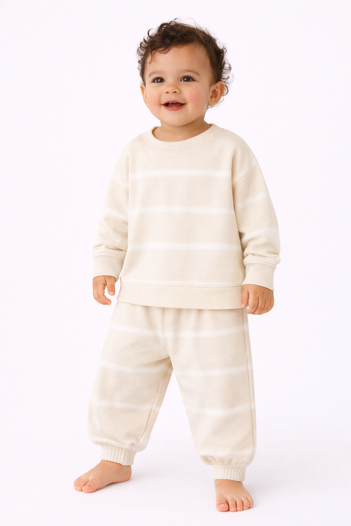 Stripe Rib Pullover and Pant Sets