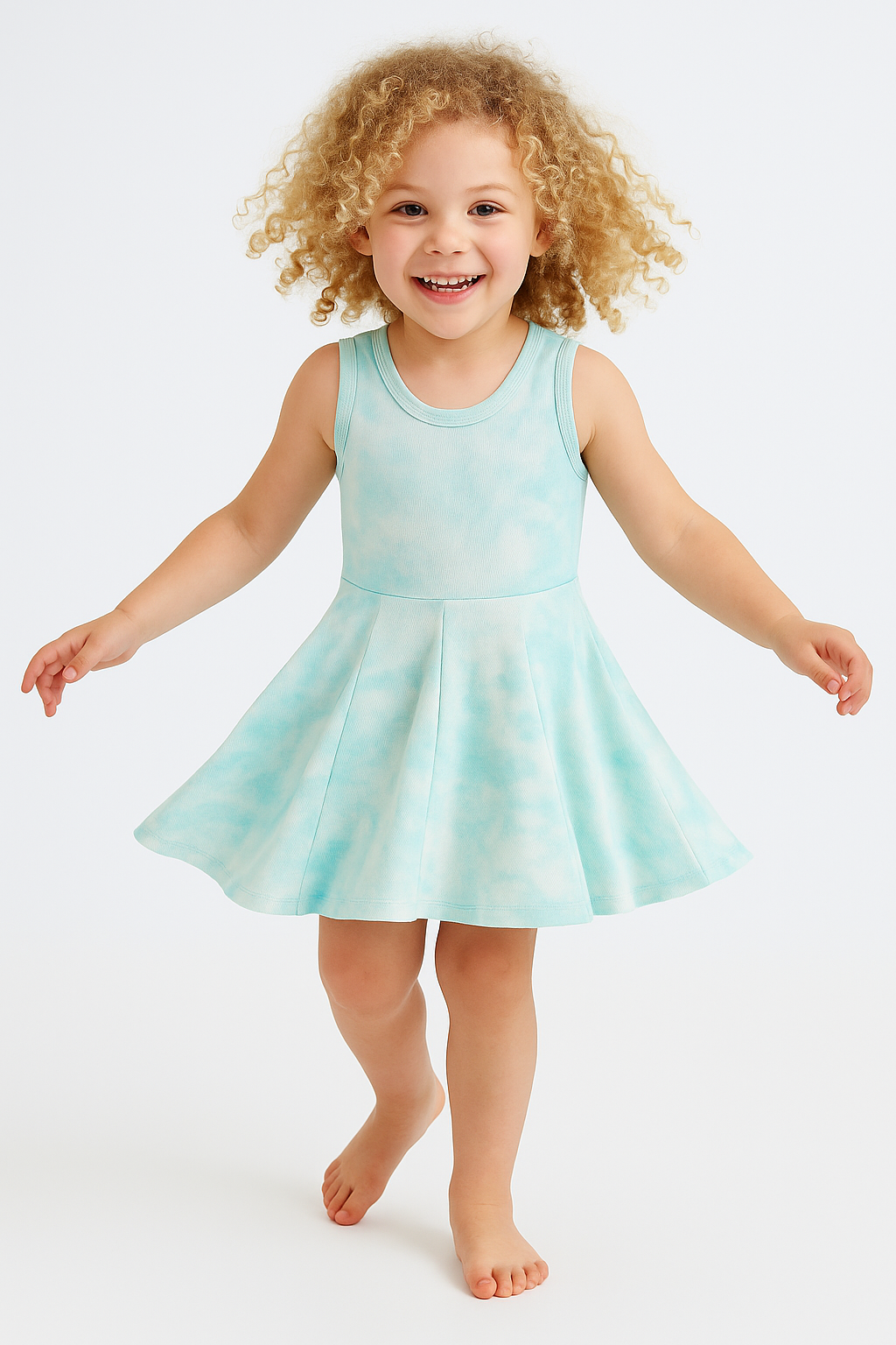 Kid Lightweight French Terry Tank Tie Dye Swing Dress