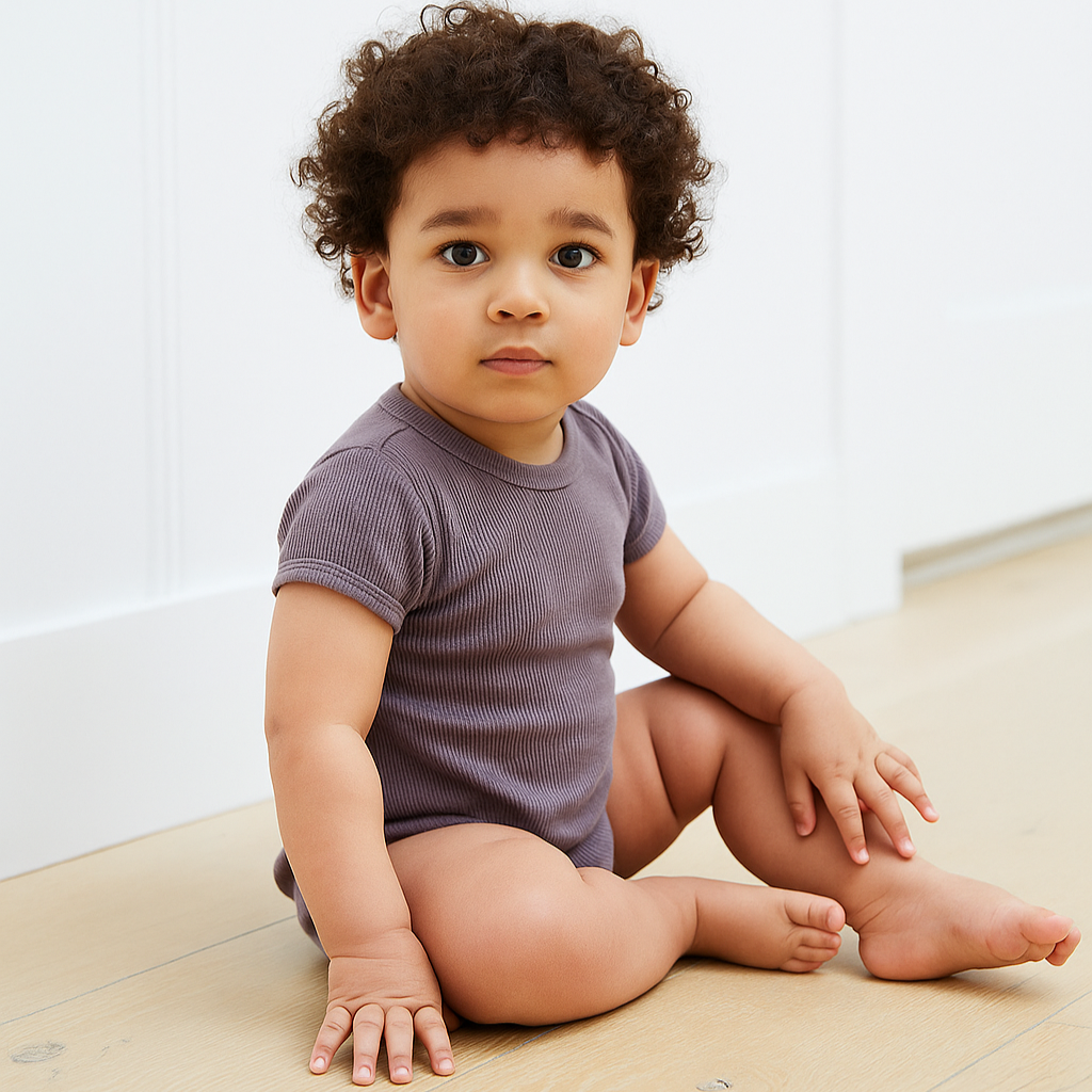 Eco-Ribbed 2x1 Shortall Onesie