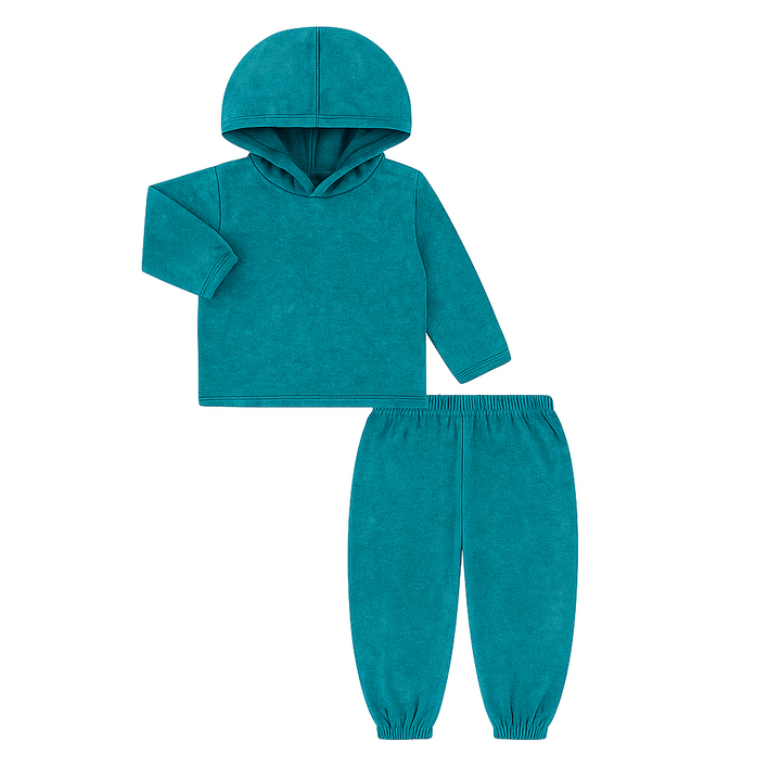 Mineral Wash Ribbed Hoodie and Baggy Pant Sets