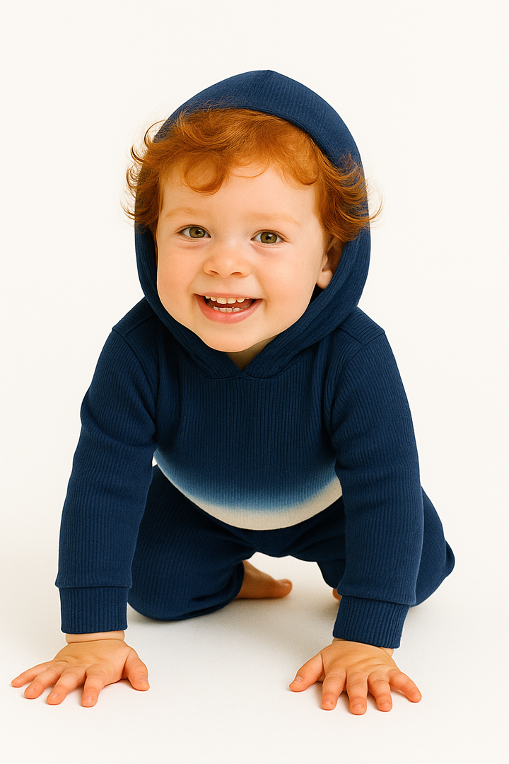 Dip Dye Ribbed 2x1 Hoodie and Baggy Pant Sets