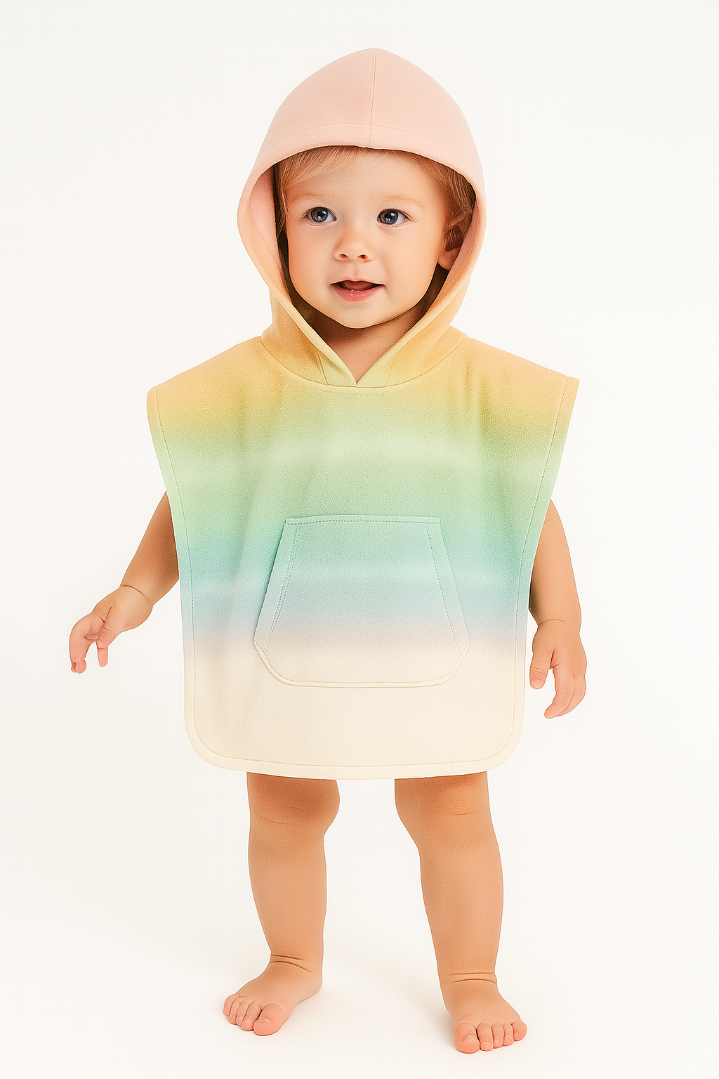 Loop Terry Stripe Tie Dye Poncho