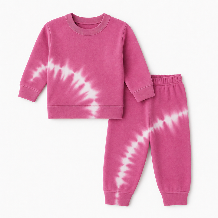 Fleece Hand Dyed Sweatshirt and SweatPant Set