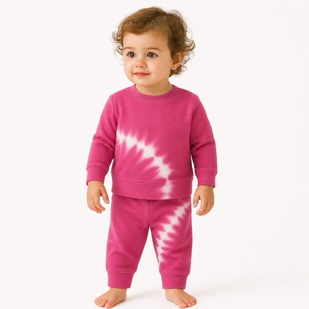 Fleece Hand Dyed Sweatshirt and SweatPant Set