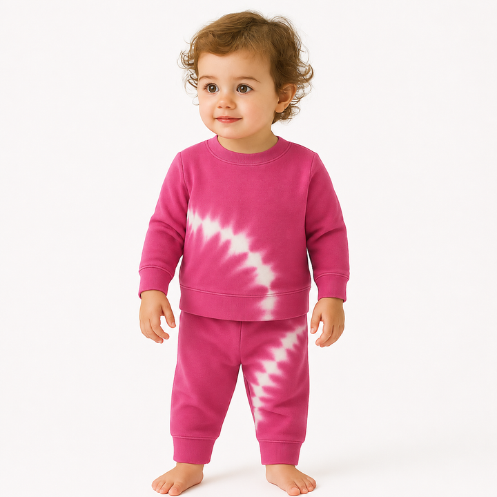 Fleece Hand Dyed Sweatshirt and SweatPant Set