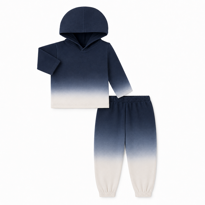 Dip Dye Ribbed Oversized Hoodie and Baggy Pant Set