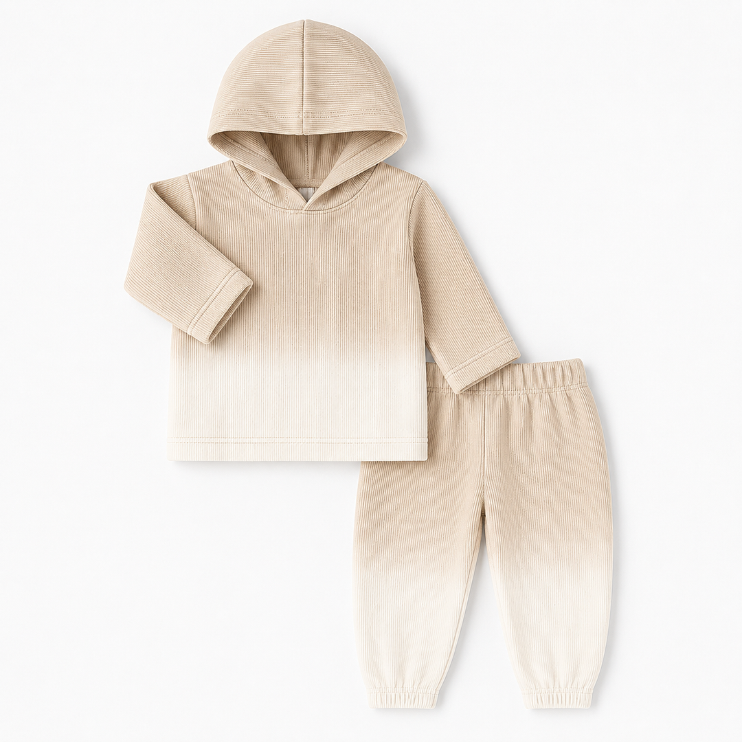 Dip Dye Ribbed Oversized Hoodie and Baggy Pant Set