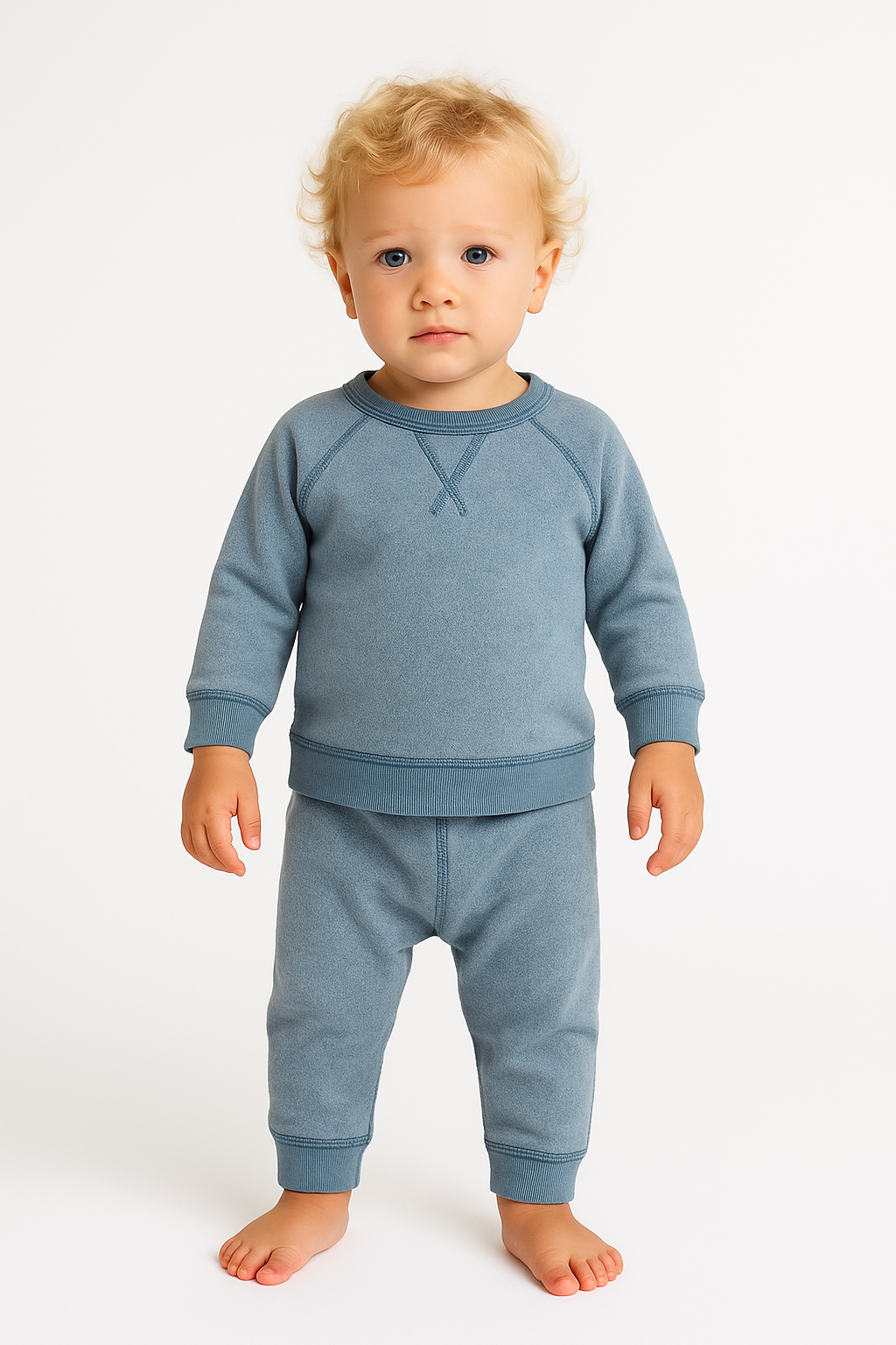 Kid Brushed Fleece Sweatshirt and Sweatpant Sets