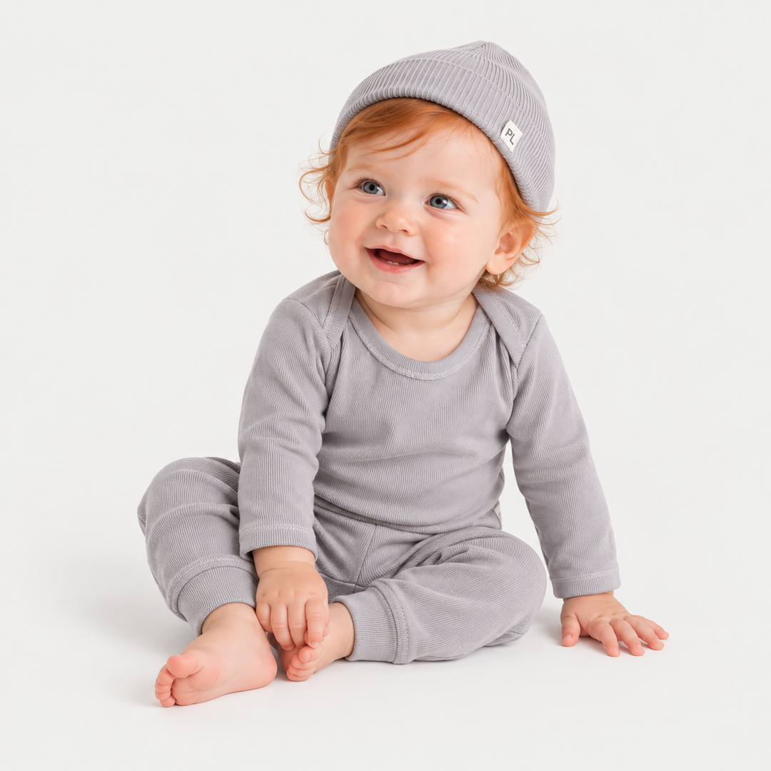 Rib Beanie, Lap Tee and Legging Set