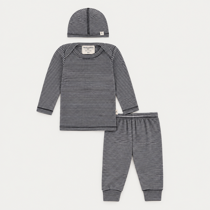 Rib Beanie, Lap Tee and Legging Set