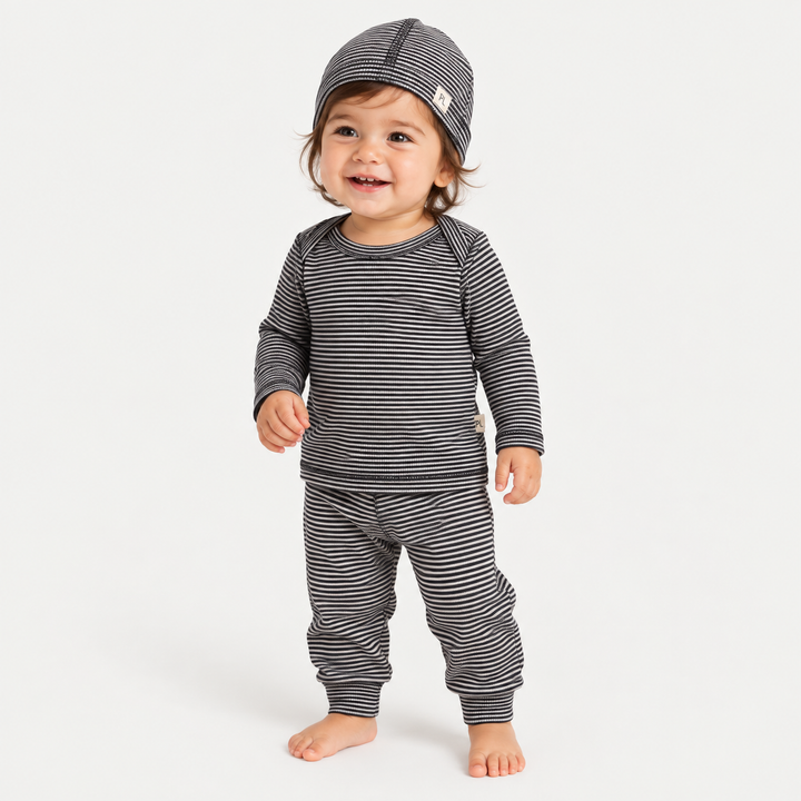 Rib Beanie, Lap Tee and Legging Set