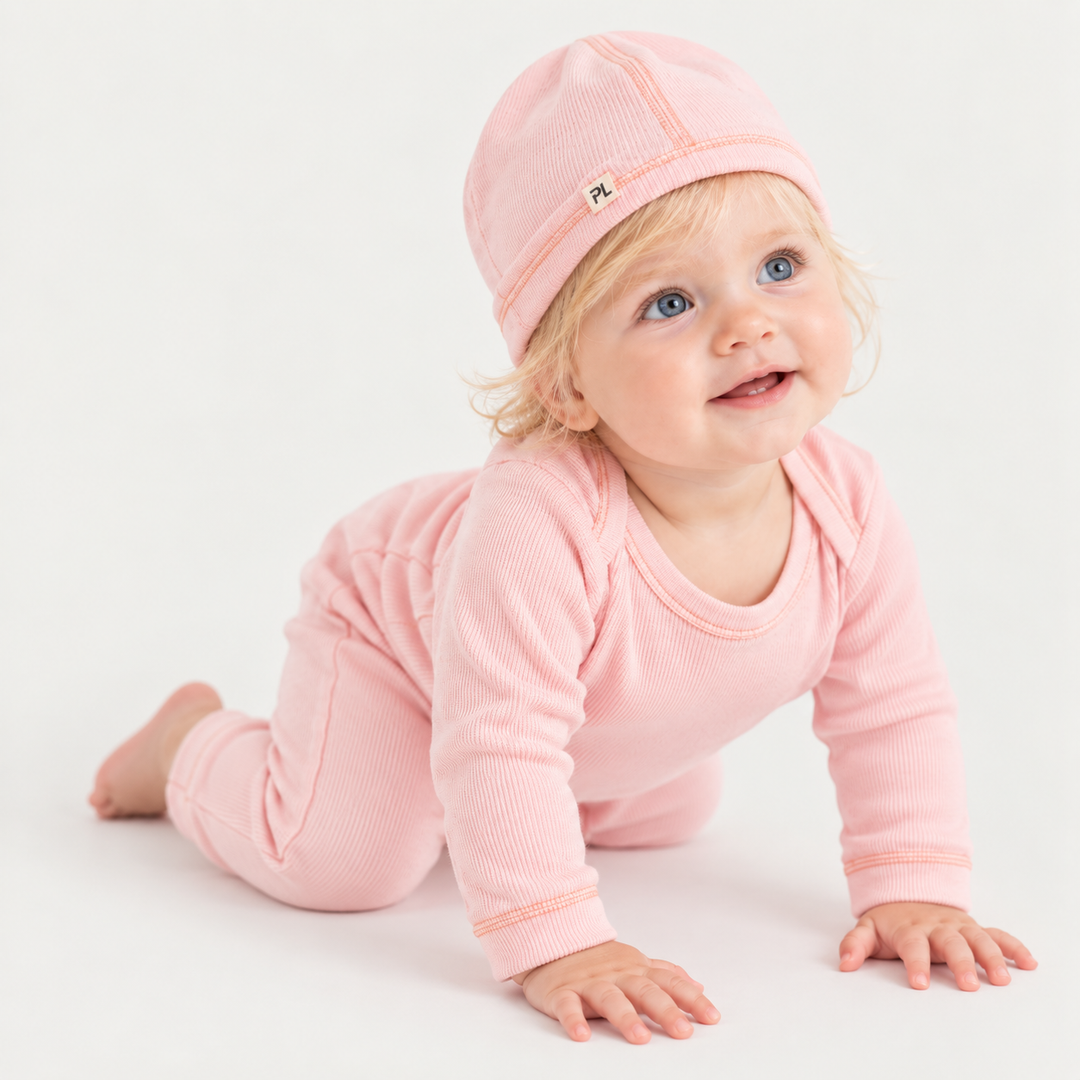 Rib Beanie, Lap Tee and Legging Set